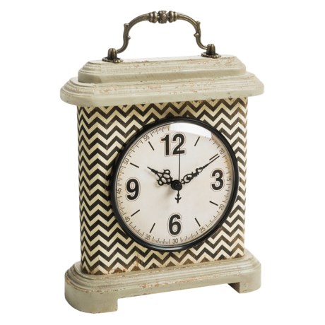 Foreside Patterned Clock - Wood