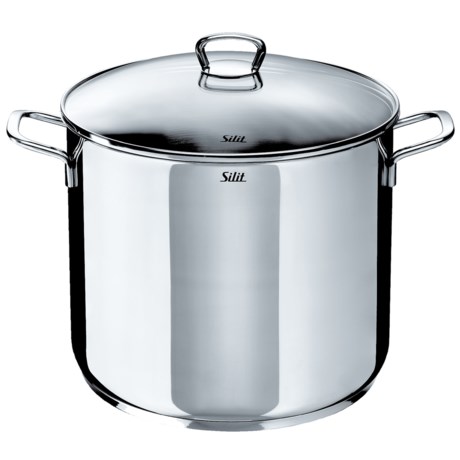 Silit 18/10 Stainless Steel Stockpot with Glass Lid - 12 qt.