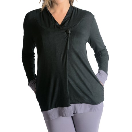 Be Up Cozy Hooded Shirt - Open Front (For Women)