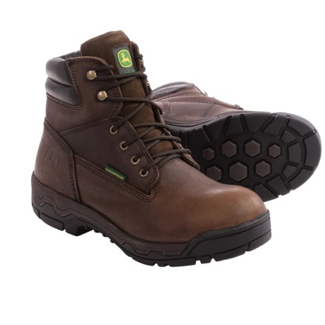 John Deere Footwear JD6513 Leather Work Boots - Waterproof, 6" (For Men)
