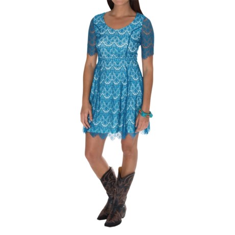 Southern Thread Lace Dress - Short Sleeve (For Women)