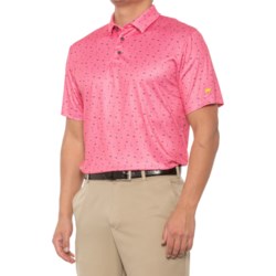 Jack Nicklaus Allover Golf Flag Printed Polo Shirt - UPF 50, Short Sleeve