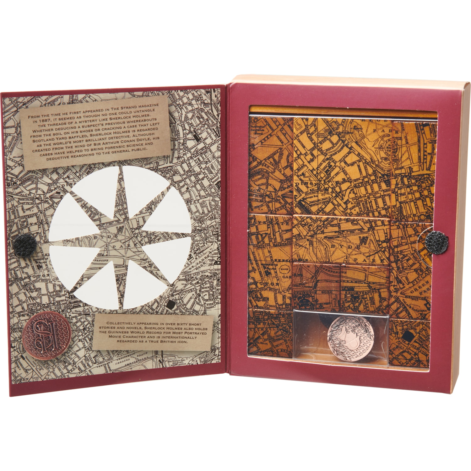Boîte Puzzle En Bois Sherlock Holmes - L'Affaire De La Pièce Inestimable - 3 Niveaux De Difficulté - À Partir De 8 Ans