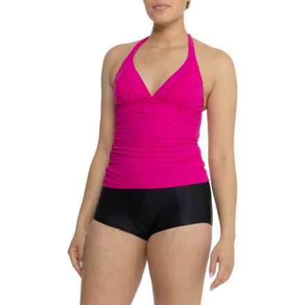 Profile by Gottex Phoebe V-Neck Halter Tankini Top - UPF 50+ in Fuchsia