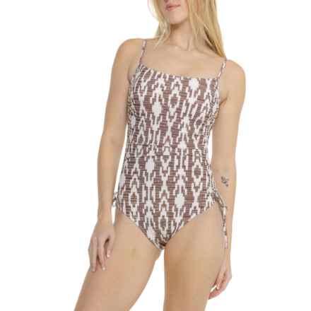 Profile by Gottex Square Neck One-Piece Swimsuit - UPF 50+ in Brown/White