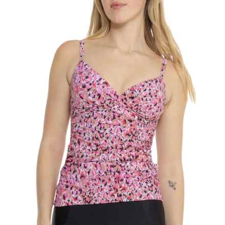 Profile by Gottex V-Neck Tankini Top - UPF 50+ in Multi/Pink
