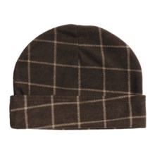 PT Sportswear Plaid Fleece Beanie Hat with Fold - Plaid (For Men and Women) in Brown - Closeouts