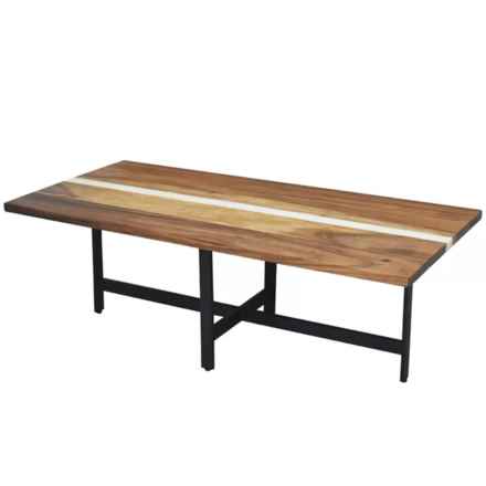 PTS America Acacia Wood Coffee Table - 17x50x24” in Natural