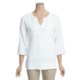 Pulp Pleated Linen Shirt - 3/4 Sleeve (For Women)