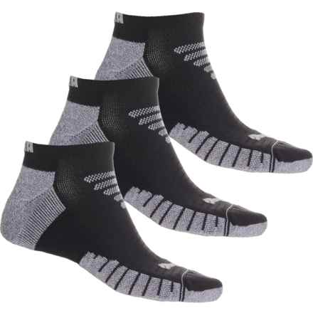 Puma 1/2 Terry Cushioned Low-Cut Socks - 3-Pack, Below the Ankle (For Men) in Black Grey