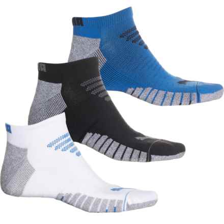 Puma 1/2 Terry Cushioned Low-Cut Socks - 3-Pack, Below the Ankle (For Men) in Blue/Black