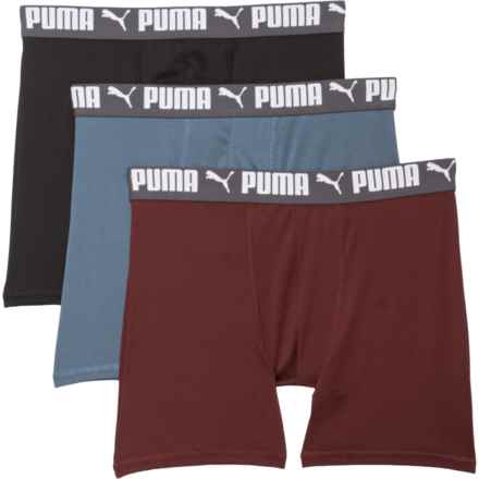 Puma Athletic Fit Boxer Briefs - 3-Pack in Burgundy/Black