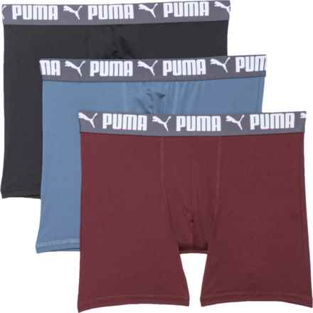 Puma Athletic Fit Boxer Briefs - 3-Pack in Burgundy/Black