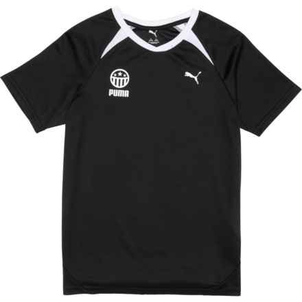 Puma Big Boys House of Graphics Interlock Mesh T-Shirt - Short Sleeve in Black