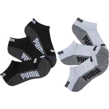 Puma Big Boys Sport-Performance Socks - 6-Pack, Below the Ankle in Black Grey
