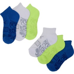 Puma Big Boys Ultimate Training Socks - 6-Pack, Quarter Crew in Wht/Bright Blue