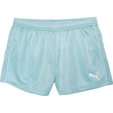 Puma Big Girls Active Essentials Mesh Soccer Shorts in Turquiose Surf