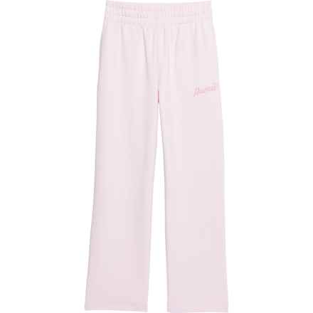 Puma Big Girls Bloom Pack French Terry Pants - Wide Leg in Whisp Of Pink