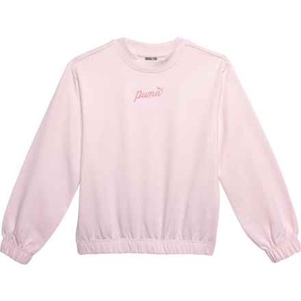 Puma Big Girls Bloom Pack French Terry Pullover Sweatshirt in Whisp Of Pink