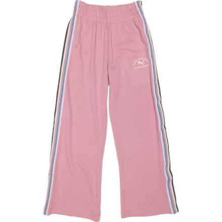 Puma Big Girls Class Pack French Terry Wide Leg Pants in Poised Pink