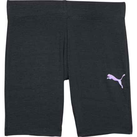 Puma Big Girls Core Pack Space-Dyed French Terry Shorts in Black