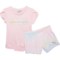 Puma Big Girls Cotton Jersey T-Shirt and Tricot Shorts Set - Short Sleeve in Chalk Pink