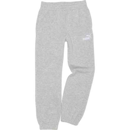 Puma Big Girls Essential Basics Fleece Joggers in Heather Grey