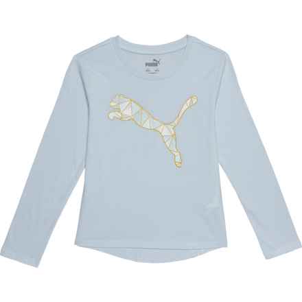 Puma Big Girls Flawless Pack Jersey Graphic T-Shirt - Long Sleeve in Icy Blue