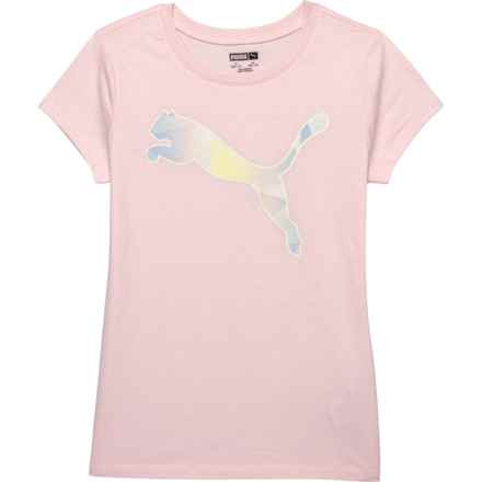Puma Big Girls Luminous Graphic T-Shirt - Short Sleeve in Chalk Pink