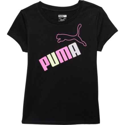 Puma Big Girls Power Pack Graphic Jersey T-Shirt - Short Sleeve in Black