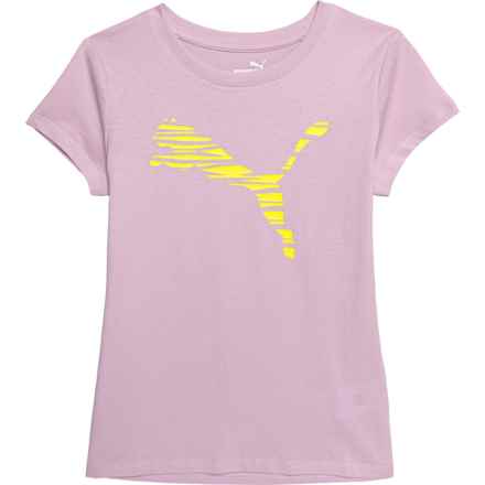 Puma Big Girls Power Pack Jersey T-Shirt - Short Sleeve in Grape Mist
