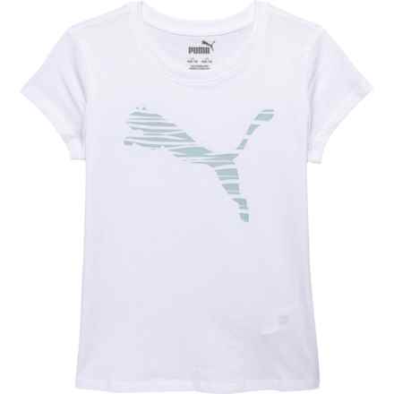 Puma Big Girls Power Pack Jersey T-Shirt - Short Sleeve in White Traditional