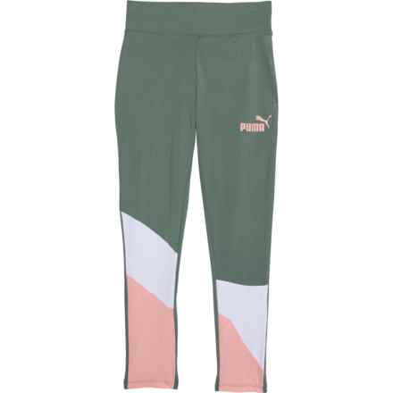 Puma Big Girls Power Pack Leggings in Camo Green