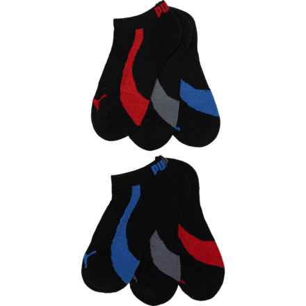 Puma Boys Ultimate Training Half-Terry Socks - 6-Pack, Below the Ankle in Black/Red