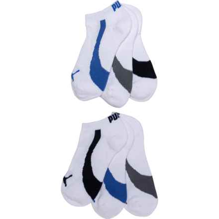 Puma Boys Ultimate Training Half-Terry Socks - 6-Pack, Below the Ankle in White/Blue
