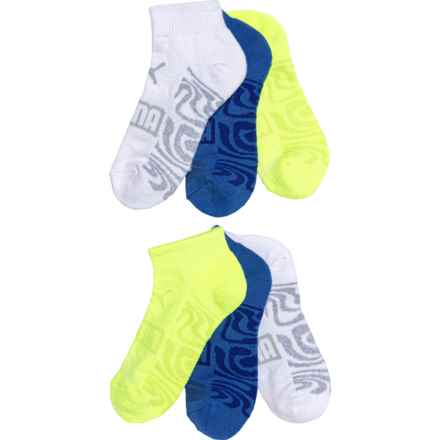 Puma Boys Ultimate Training Socks - 6-Pack, Quarter Crew in Wht/Bright Blue