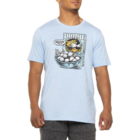 Puma CLOUDSPUN Breakfast Ball T-Shirt - Short Sleeve in Placid Blue Heather