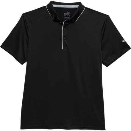 PUMA GOLF Big Boys Mattr Bridges Polo Shirt - UPF 40, Short Sleeve in Puma Black