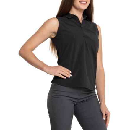 PUMA GOLF Harding Polo Shirt - Zip Neck, Sleeveless in Puma Black