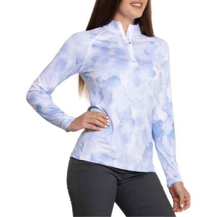 PUMA GOLF YouV Cloud Shirt - UPF 50+, Zip Neck, Long Sleeve in Day Dream