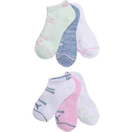 Puma Half Cushion Terry Low-Cut Sport Training Socks - 6-Pack, Ankle (For Women) in Lt Pastel Pink