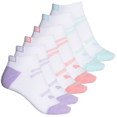Puma Half Cushion Terry Low-Cut Sport Training Socks - 6-Pack, Ankle (For Women) in White/Multi