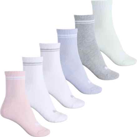 Puma Half Cushion Terry Socks - 6-Pack, Crew (For Women) in Lt Pastel Pink