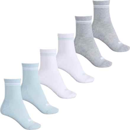 Puma Half Cushion Terry Socks - 6-Pack, Crew (For Women) in White / Light Blue