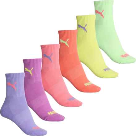 Puma Half Cushion Terry Sportstyle Training Socks - 6-Pack, Crew (For Women) in Multi Holo