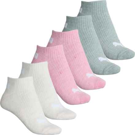 Puma Half Cushion Terry Sportstyle Training Socks - 6-Pack, Crew (For Women) in Pink/Green