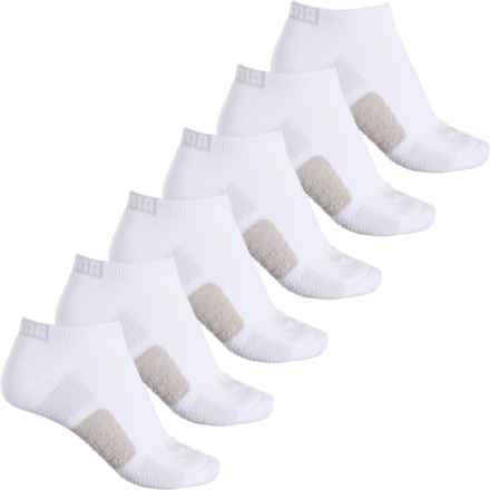 Puma Half Cushion Terry Training Low Cut Socks - 6-Pack, Below the Ankle (For Women) in White / Grey