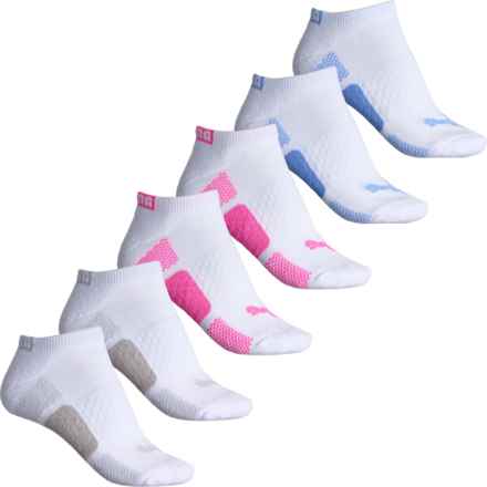 Puma Half Cushion Terry Training Low Cut Socks - 6-Pack, Below the Ankle (For Women) in White/Pink