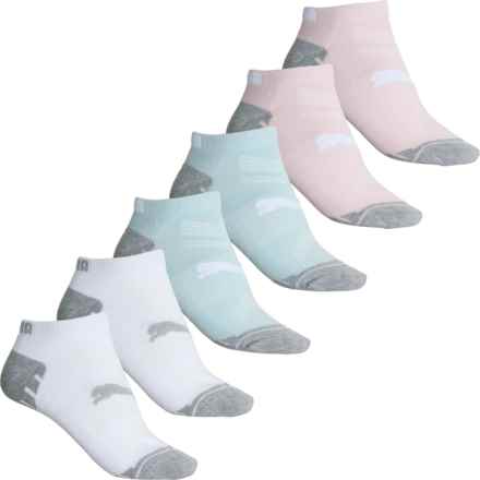 Puma Half Cushion Terry Training Socks - 6-Pack, Below the Ankle (For Women) in Lt Blue/Pastel