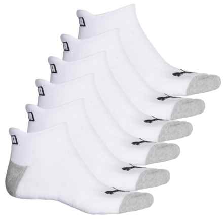 Puma Half Cushion Terry Ultimate Low-Cut Socks - 6-Pack, Ankle (For Men) in White/Black